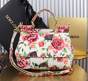 Colestore Dolce & Gabbana Sicilian Peony Pink Multi-Color Leather Top Handle 25x12x20cm - 1