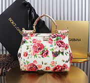 Colestore Dolce & Gabbana Sicilian Peony Pink Multi-Color Leather Top Handle 25x12x20cm - 6