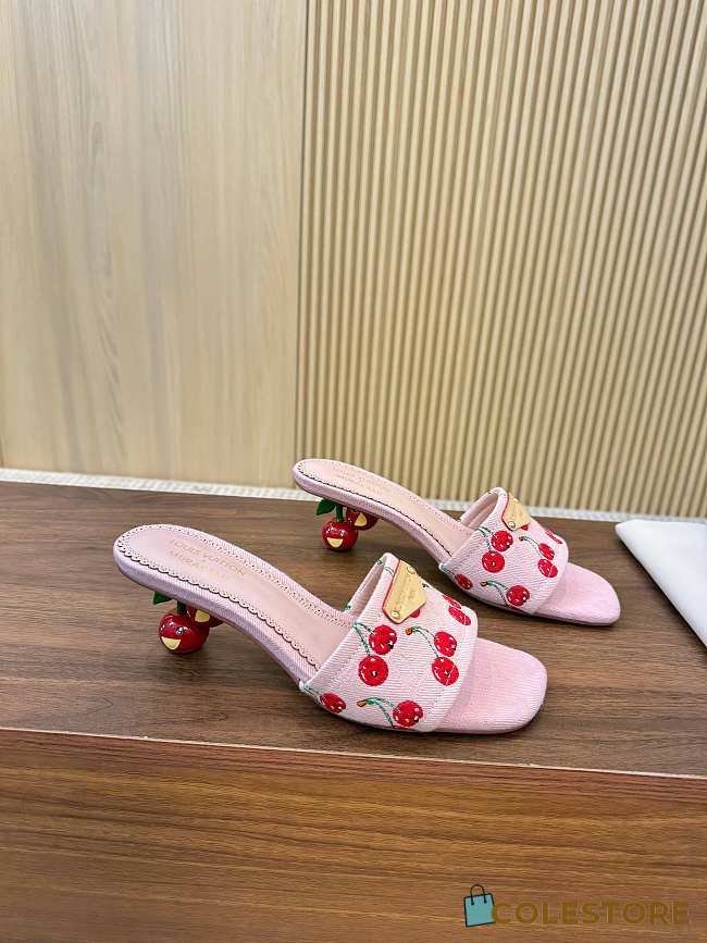 Colestore Louis Vuitton LV x TM Lily Mule Monogram Cherry Washed Pink Denim - 1