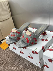Colestore Louis Vuitton LV x TM Lily Mule Monogram Cherry Gray Denim - 1