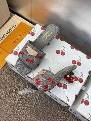 Colestore Louis Vuitton LV x TM Lily Mule Monogram Cherry Gray Denim - 2