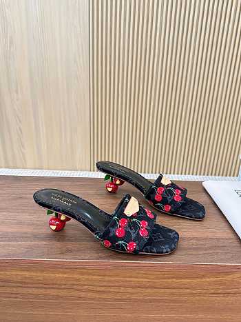 Colestore Louis Vuitton LV x TM Lily Mule Monogram Cherry Black Denim