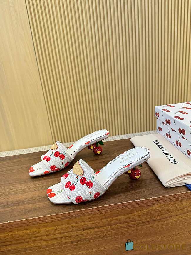 Colestore Louis Vuitton LV x TM Lily Mule Monogram Cherry White Denim - 1