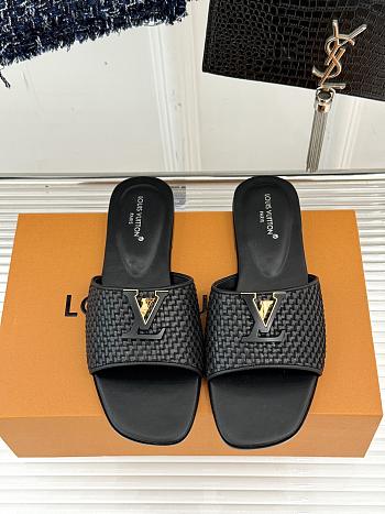 Colestore Louis Vuitton LV Mare Flat Mule Sandals Black