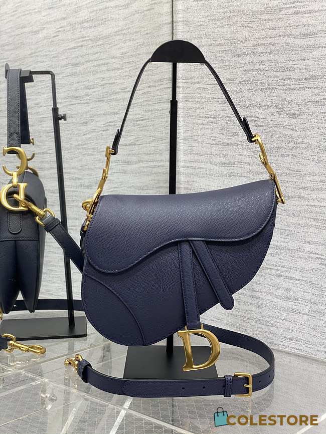 Colestore Dior Saddle Bag Navy Blue 24×6×18cm - 1