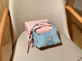 Colestore Miu Miu Denim Crossbody Flap 19×12×10cm
