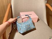 Colestore Miu Miu Denim Crossbody Flap 19×12×10cm - 3