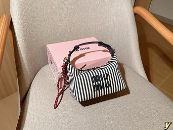 Colestore Miu Miu Striped Mini Pouch Bag 19×12×10cm