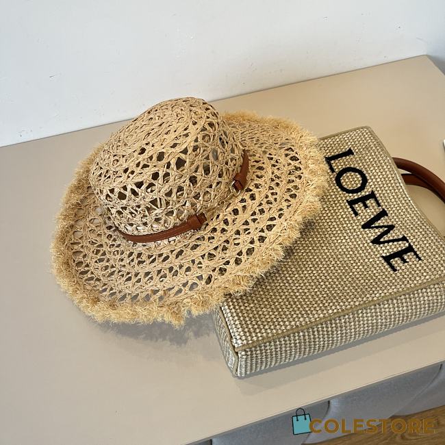 Colestore Gucci Raffia Straw Hat with Horsebit Detail 57cm - 1