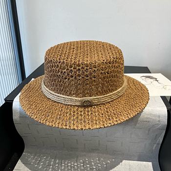 Colestore Gucci Raffia Straw Hat with GG Emblem 57cm