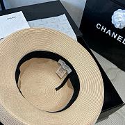 Colestore Chanel Elegant Straw Hat with Ivory Satin Bow & Pearl Band 57cm - 2