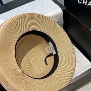 Colestore Chanel Elegant Straw Hat with Natural Bow & Pearl Band 57cm - 6