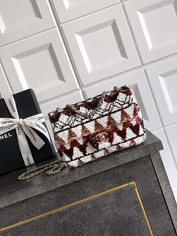 Colestore Chanel Red Sequin Mini Flap Bag 20cm