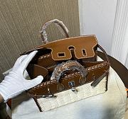 Colestore Hermes Birkin Picnic Bag  Barenia Leather & Wicker 25cm - 3