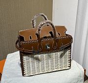 Colestore Hermes Birkin Picnic Bag  Barenia Leather & Wicker 25cm - 2