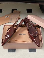 Colestore Miu Miu Patent leather Slingback Ballerinas with Buckles Carmine - 6