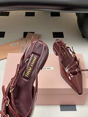 Colestore Miu Miu Patent leather Slingback Ballerinas with Buckles Carmine - 4