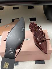 Colestore Miu Miu Patent leather Slingback Ballerinas with Buckles Carmine - 5