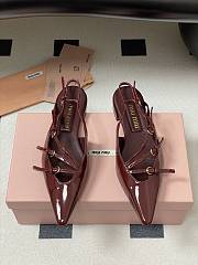 Colestore Miu Miu Patent leather Slingback Ballerinas with Buckles Carmine - 2