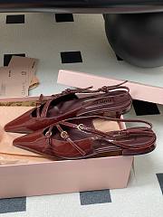 Colestore Miu Miu Patent leather Slingback Ballerinas with Buckles Carmine - 3