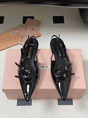 Colestore Miu Miu Patent leather Slingback Ballerinas with Buckles Black - 6
