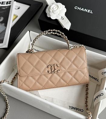 Colestore Chanel 25S Cross Handle Kelly Chain Bag Dark Beige 18x10x4.5cm