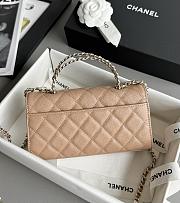 Colestore Chanel 25S Cross Handle Kelly Chain Bag Dark Beige 18x10x4.5cm - 6