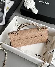 Colestore Chanel 25S Cross Handle Kelly Chain Bag Dark Beige 18x10x4.5cm - 5