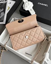 Colestore Chanel 25S Cross Handle Kelly Chain Bag Dark Beige 18x10x4.5cm - 3