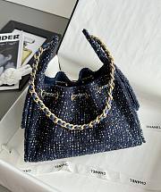 Colestore Chanel 25A Métiers d’Art Collection Tweed 25 Bag Small Hobo in Navy Blue 30x26x14cm - 5