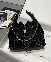 Colestore Chanel 25A Métiers d’Art Collection Tweed 25 Bag Small Hobo in Black 30x26x14cm - 1