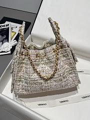Colestore Chanel 25A Métiers d’Art Collection Tweed 25 Bag Small Hobo in White 30x26x14cm - 3