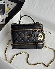 Colestore Chanel Long Vanity with Chain in Grained Calfskin Black 17x9.5x9cm - 1