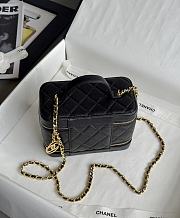 Colestore Chanel Long Vanity with Chain in Grained Calfskin Black 17x9.5x9cm - 5