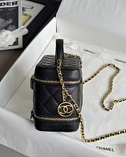 Colestore Chanel Long Vanity with Chain in Grained Calfskin Black 17x9.5x9cm - 6
