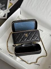 Colestore Chanel Long Vanity with Chain in Grained Calfskin Black 17x9.5x9cm - 2