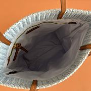 Colestore Miu Miu Style Crochet Raffia Tote Bag Blue/natural 30x38cm - 6