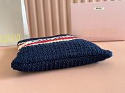 Colestore Miu Miu Style Crochet Raffia Tote Bag Navy/Red 30x38cm - 5