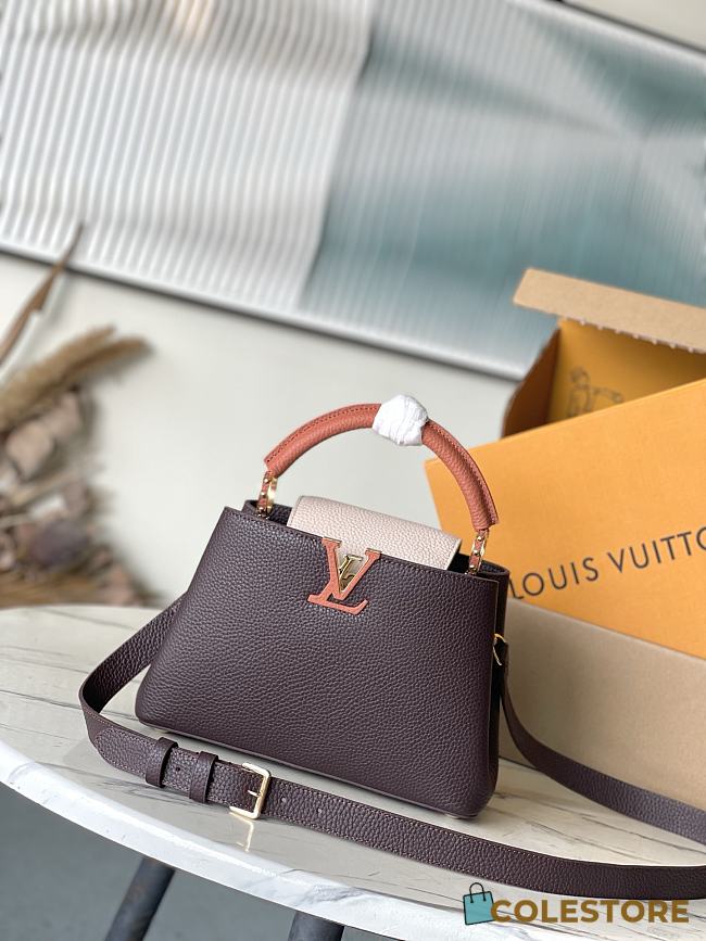 Colestore Louis Vuitton Capucines MM Chocolate / Quartz / Tan 27 × 18 × 9 cm - 1