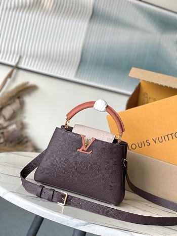 Colestore Louis Vuitton Capucines MM Chocolate / Quartz / Tan 27 × 18 × 9 cm