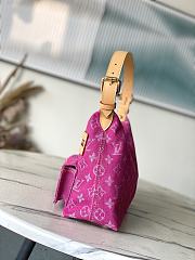 Colestore Louis Vuitton Fuchsia Monogram Denim Baggy PM Bag 30x22x13cm - 4