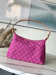 Colestore Louis Vuitton Fuchsia Monogram Denim Baggy PM Bag 30x22x13cm - 2