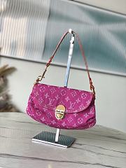 Colestore Louis Vuitton Fuchsia Denim Monogram Denim Mini Pleaty Bag 26x15x9cm - 1