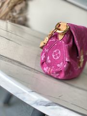 Colestore Louis Vuitton Fuchsia Denim Monogram Denim Mini Pleaty Bag 26x15x9cm - 6