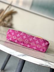 Colestore Louis Vuitton Fuchsia Denim Monogram Denim Mini Pleaty Bag 26x15x9cm - 5