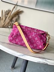 Colestore Louis Vuitton Fuchsia Denim Monogram Denim Mini Pleaty Bag 26x15x9cm - 3