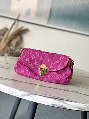Colestore Louis Vuitton Fuchsia Denim Monogram Denim Mini Pleaty Bag 26x15x9cm - 2