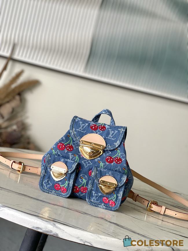 Colestore Louis Vuitton  Venice NM LV x TM Backpack Monogram Denim with Cherry motif 24 × 26 × 7 cm - 1