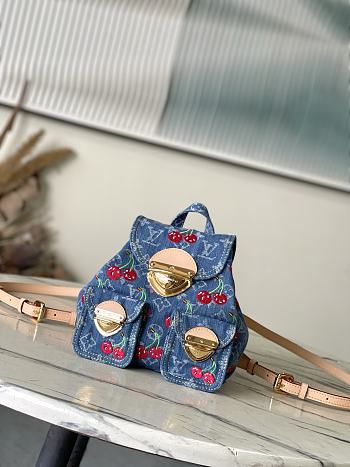 Colestore Louis Vuitton  Venice NM LV x TM Backpack Monogram Denim with Cherry motif 24 × 26 × 7 cm