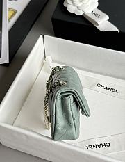 Colestore Classic Mini Bag with hook Lambskin & Gold-Tone Metal Light Green 8x12.5x5cm - 3